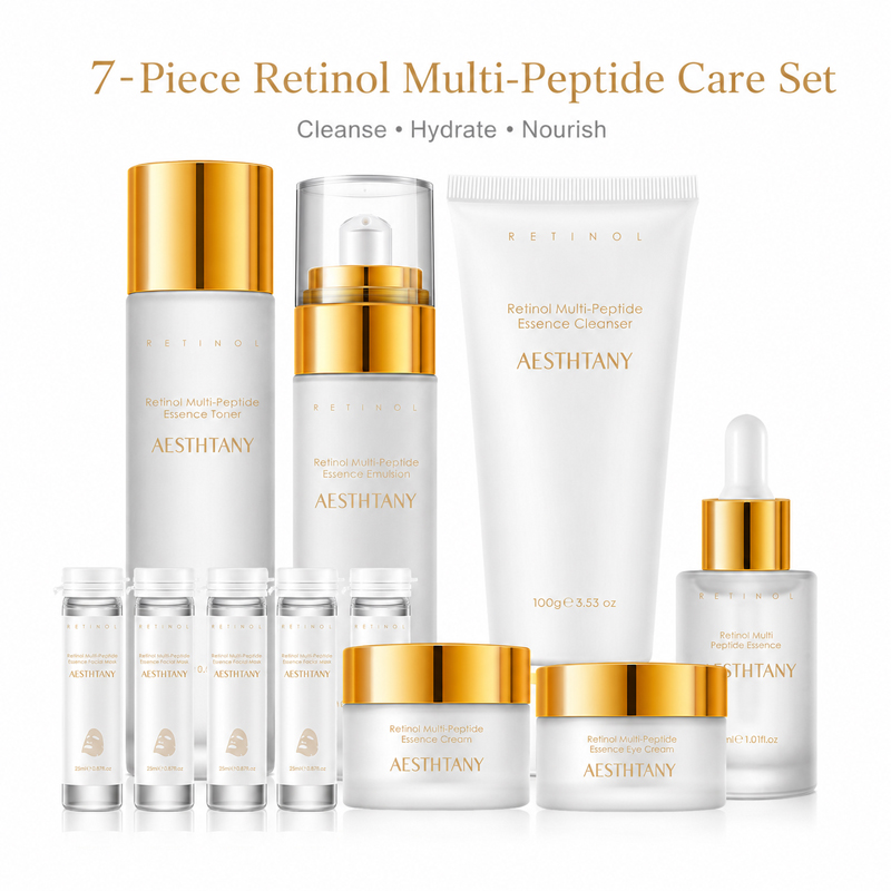 Luxury Skincare Set - 7PCS Retinol Multi-Peptide Skincare Set Hydrating