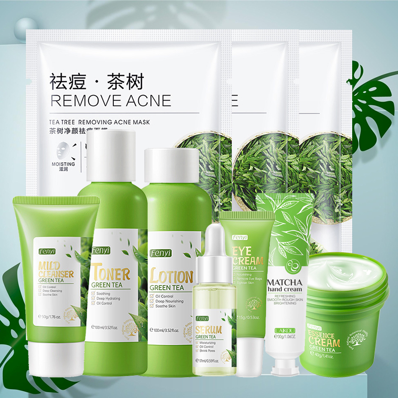 Luxury Skincare Set - Facial Products Kit Sakura / Green