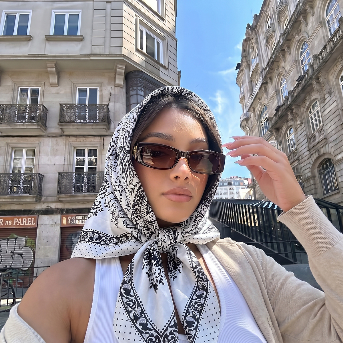 Square 90cm Silk Scarf Women L – Luxury Skincare Headband Bewertung und Preis