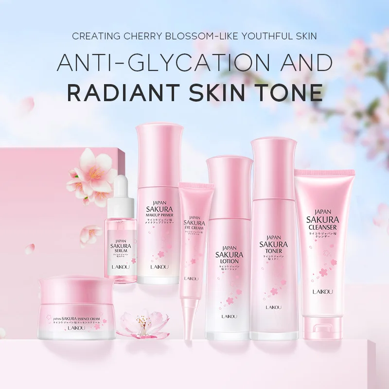 7pcs/Set LAIKOU Sakura Facial  – Luxury Skincare Set Bewertung und Preis