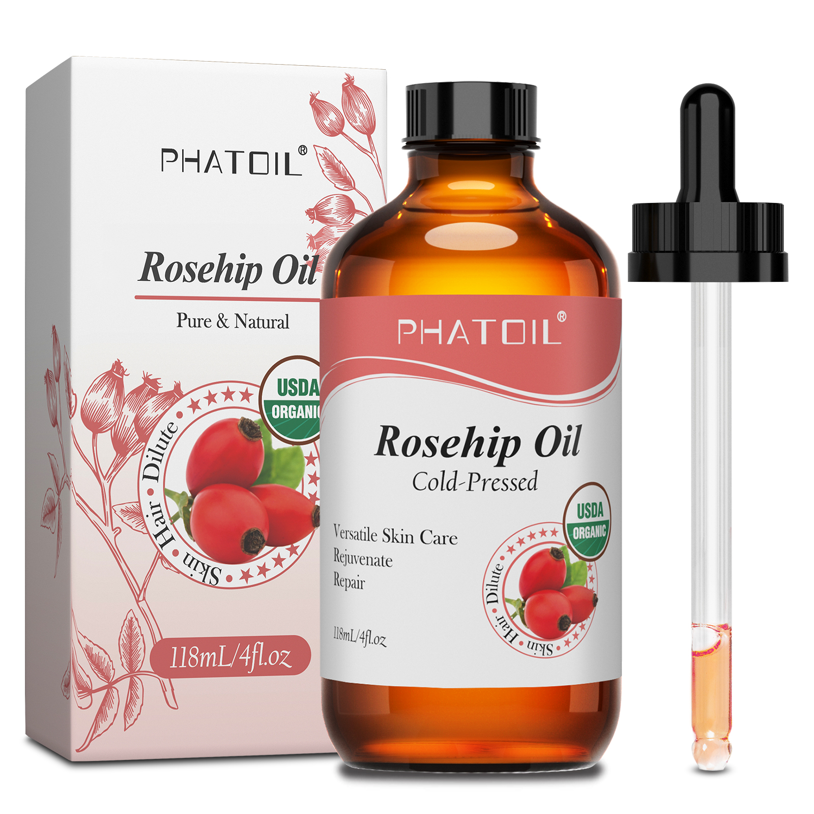 PHATOIL 118ML Rosehip Oil Orga – Cold Pressed Rose Hip Bewertung und Preis
